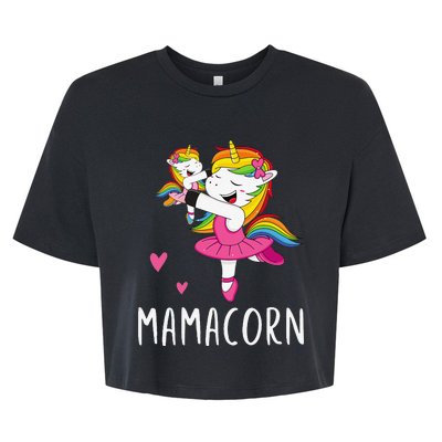 Mamacorn Unicorn Mama Ballerina Mother's Day Gift Bella+Canvas Jersey Crop Tee