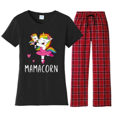 Mamacorn Unicorn Mama Ballerina Mother's Day Gift Women's Flannel Pajama Set