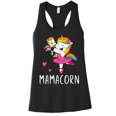 Mamacorn Unicorn Mama Ballerina Mother's Day Gift Women's Racerback Tank