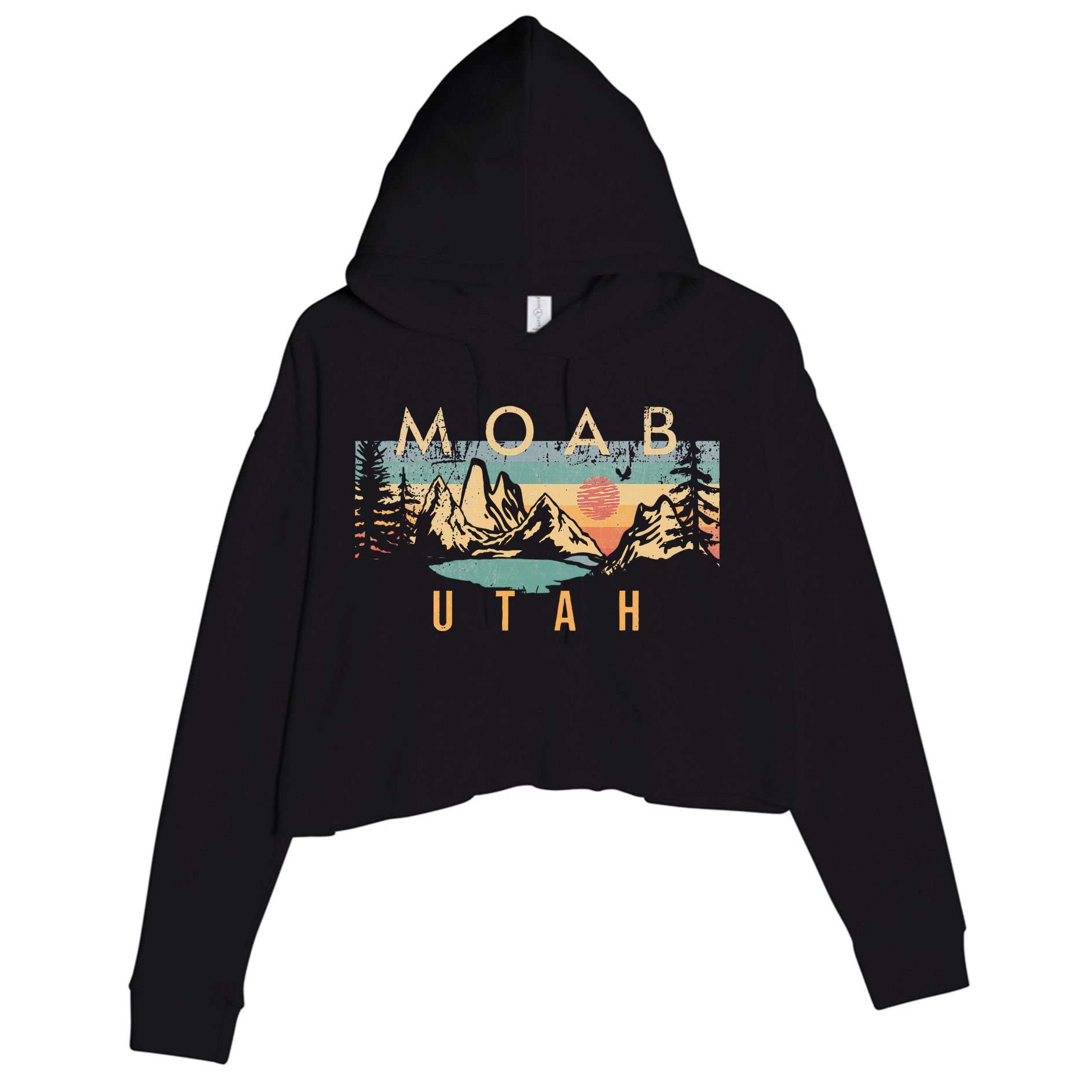 Moab Utah Crop Fleece Hoodie