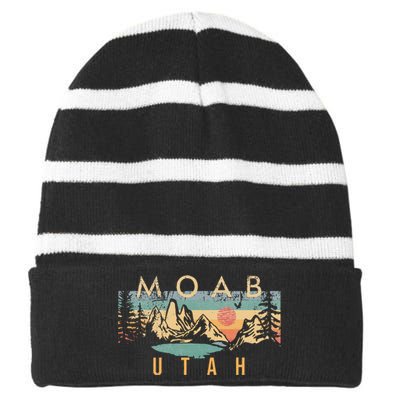 Moab Utah Striped Beanie with Solid Band