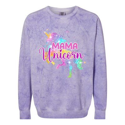 Mama Unicorn Mythical Animal Fantasy Creature Magical Colorblast Crewneck Sweatshirt