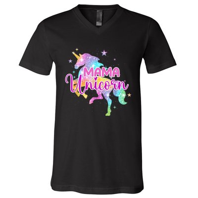 Mama Unicorn Mythical Animal Fantasy Creature Magical V-Neck T-Shirt