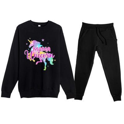 Mama Unicorn Mythical Animal Fantasy Creature Magical Premium Crewneck Sweatsuit Set