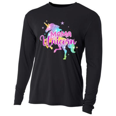 Mama Unicorn Mythical Animal Fantasy Creature Magical Cooling Performance Long Sleeve Crew