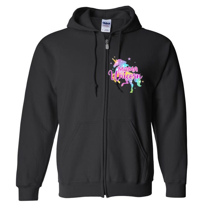 Mama Unicorn Mythical Animal Fantasy Creature Magical Full Zip Hoodie