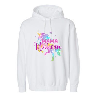 Mama Unicorn Mythical Animal Fantasy Creature Magical Garment-Dyed Fleece Hoodie