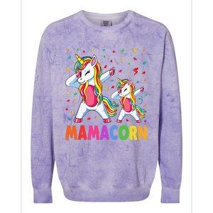 Mamacorn Unicorn Mom Baby Funny Mother's Day For Women Colorblast Crewneck Sweatshirt