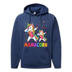 Mamacorn Unicorn Mom Baby Funny Mother's Day For Women Performance Fleece Hoodie