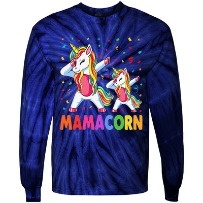 Mamacorn Unicorn Mom Baby Funny Mother's Day For Women Tie-Dye Long Sleeve Shirt