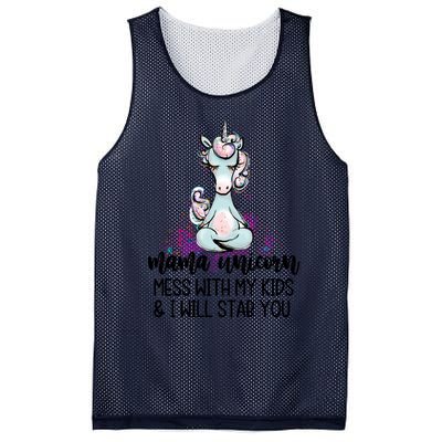 Mama Unicorn Mess With My I Will Stab You Mother Gift Cool Gift Mesh Reversible Basketball Jersey Tank