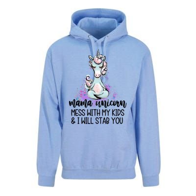 Mama Unicorn Mess With My I Will Stab You Mother Gift Cool Gift Unisex Surf Hoodie