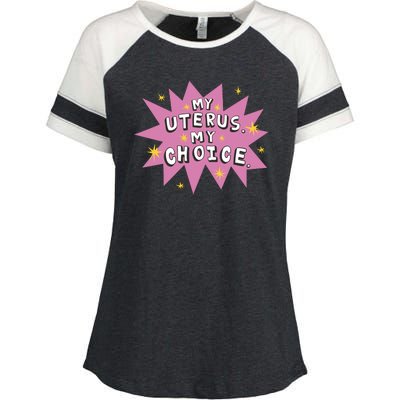 My Uterus My Choice Star Enza Ladies Jersey Colorblock Tee