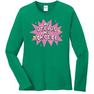 My Uterus My Choice Star Ladies Long Sleeve Shirt