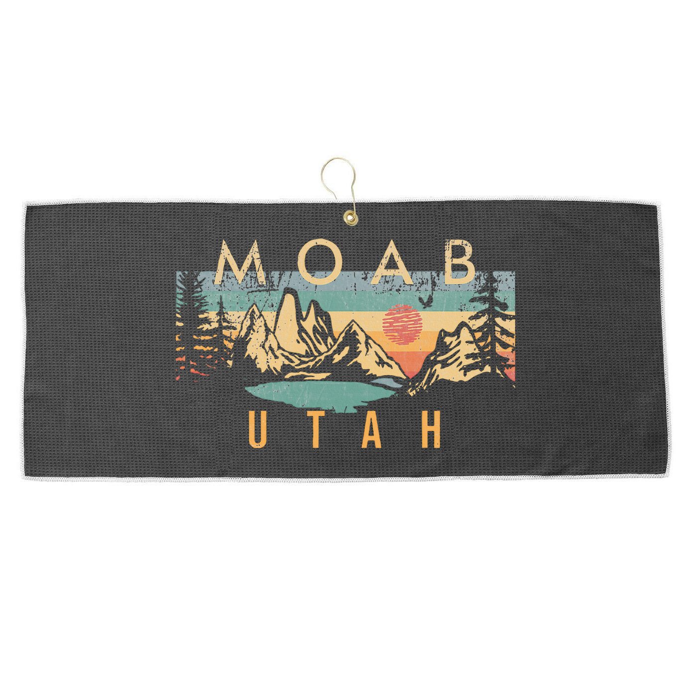 Moab Utah Large Microfiber Waffle Golf Towel