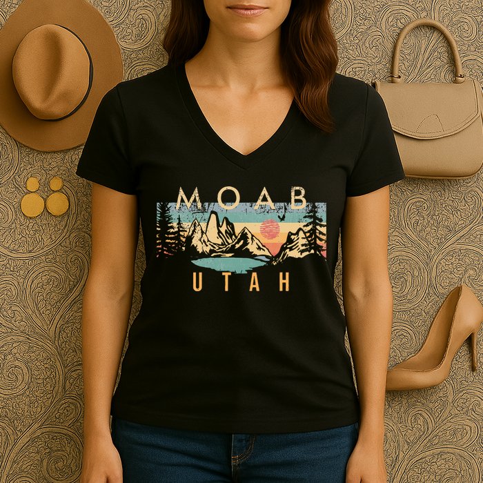 Moab Utah Women's V-Neck T-Shirt