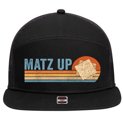 Matz Up Matzo Slang Wassup What's Up Wuzzup Funny Passover Gift 7 Panel Mesh Trucker Snapback Hat