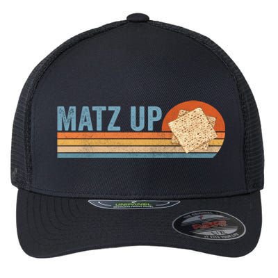 Matz Up Matzo Slang Wassup What's Up Wuzzup Funny Passover Gift Flexfit Unipanel Trucker Cap