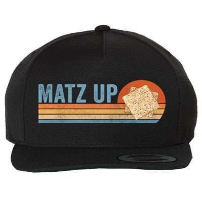 Matz Up Matzo Slang Wassup What's Up Wuzzup Funny Passover Gift Wool Snapback Cap