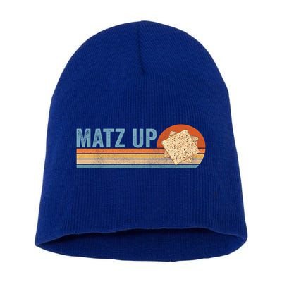 Matz Up Matzo Slang Wassup What's Up Wuzzup Funny Passover Gift Short Acrylic Beanie