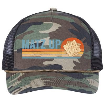 Matz Up Matzo Slang Wassup What's Up Wuzzup Funny Passover Gift Retro Rope Trucker Hat Cap