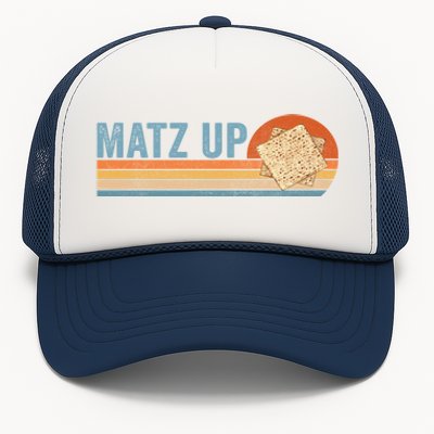 Matz Up Matzo Slang Wassup What's Up Wuzzup Funny Passover Gift Trucker Hat