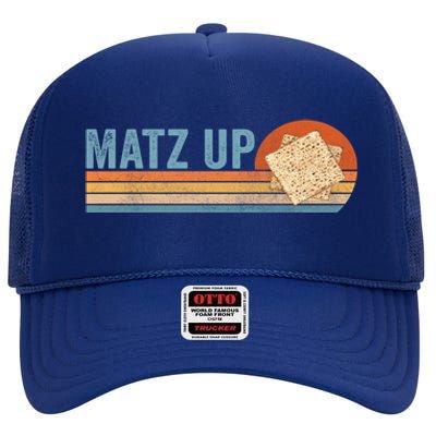 Matz Up Matzo Slang Wassup What's Up Wuzzup Funny Passover Gift High Crown Mesh Back Trucker Hat