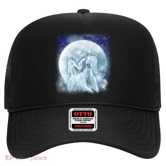 Mystic Unicorn Moon High Crown Mesh Back Trucker Hat