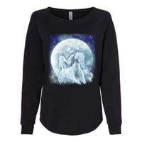 Mystic Unicorn Moon Womens California Wash Sweatshirt