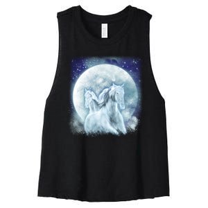 Mystic Unicorn Moon Women's Racerback Cropped Tank