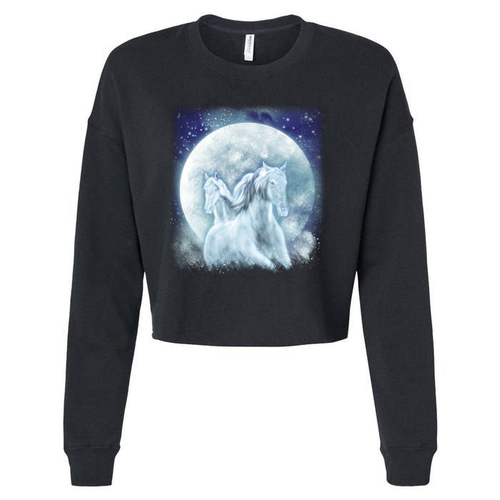 Mystic Unicorn Moon Cropped Pullover Crew