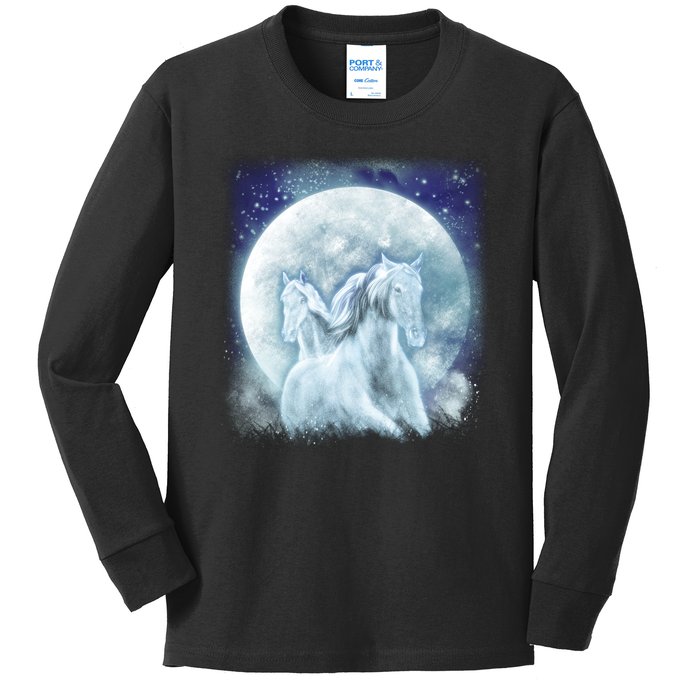 Mystic Unicorn Moon Kids Long Sleeve Shirt