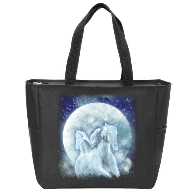 Mystic Unicorn Moon Zip Tote Bag