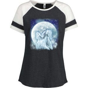 Mystic Unicorn Moon Enza Ladies Jersey Colorblock Tee