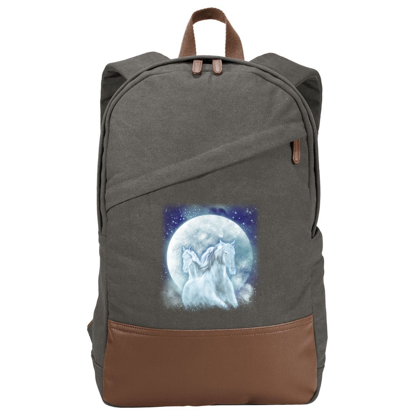Mystic Unicorn Moon Cotton Canvas Backpack