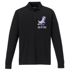 Mummy Dinosaur Performance Long Sleeve Polo