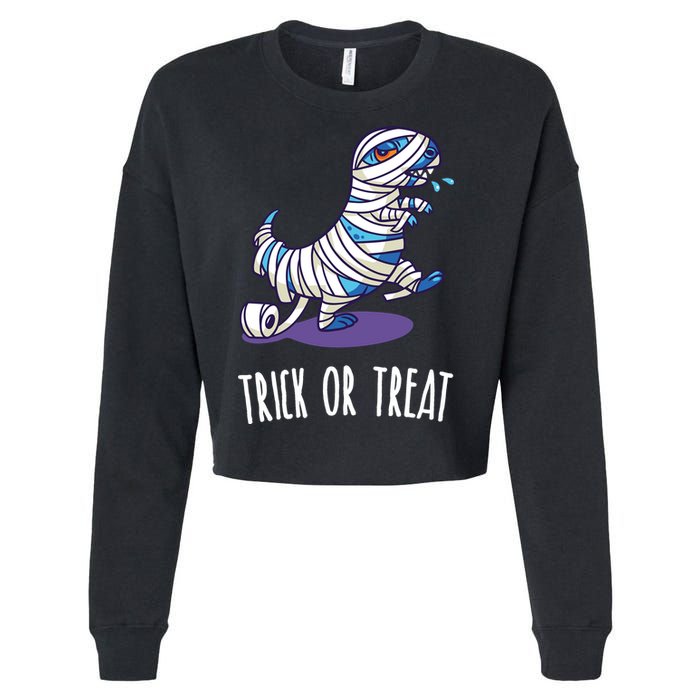 Mummy Dinosaur Cropped Pullover Crew