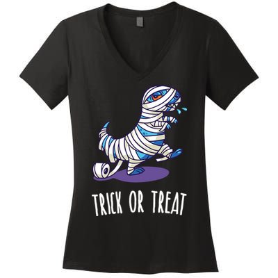 Mummy Dinosaur Women's V-Neck T-Shirt