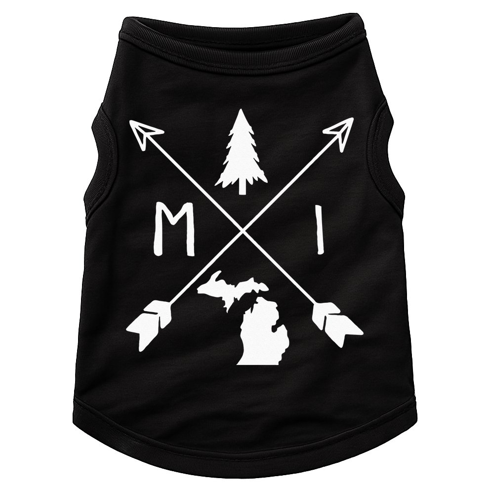 Michigan Up North Home State Midwest Vintage Retro Doggie Tank