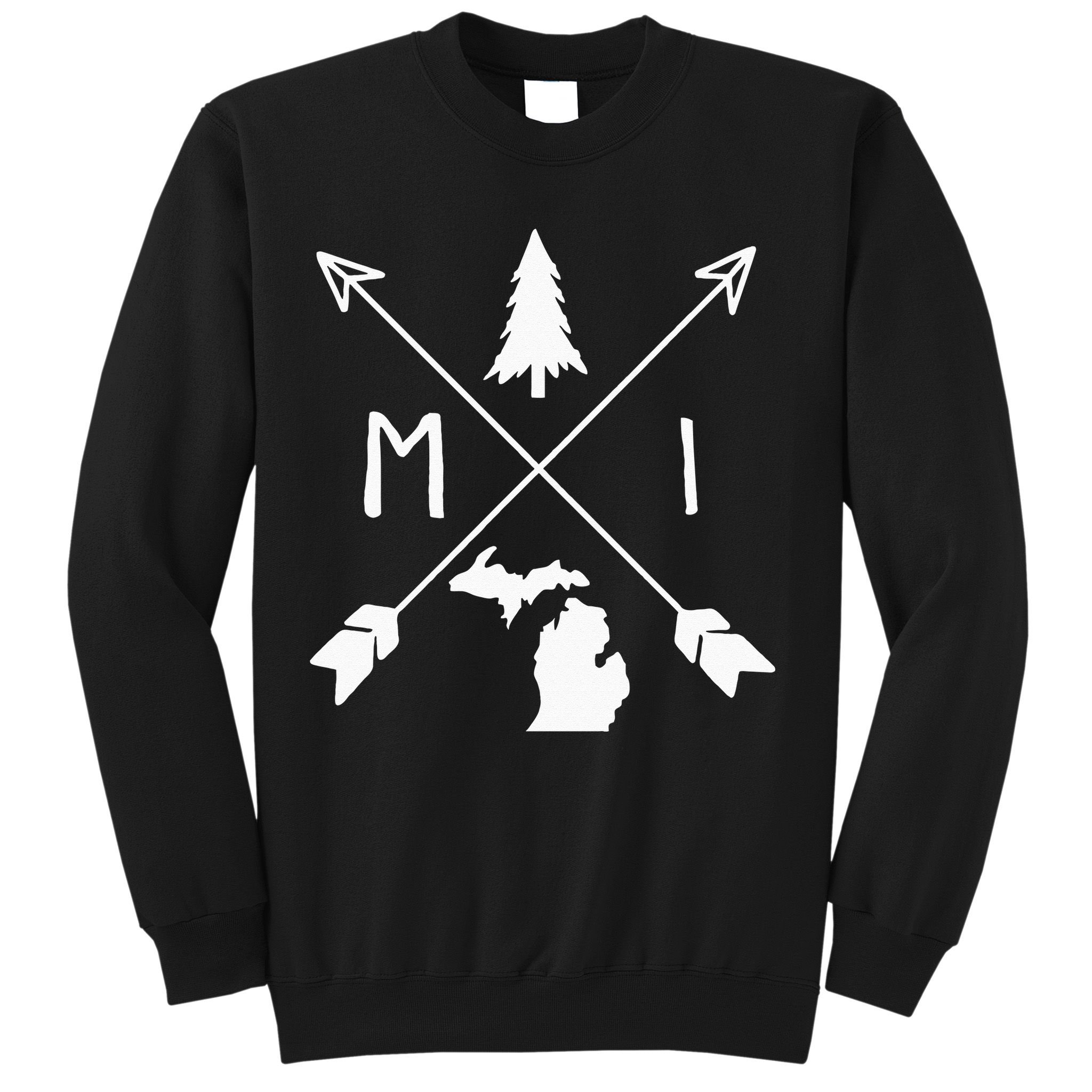 Michigan Up North Home State Midwest Vintage Retro Sweatshirt