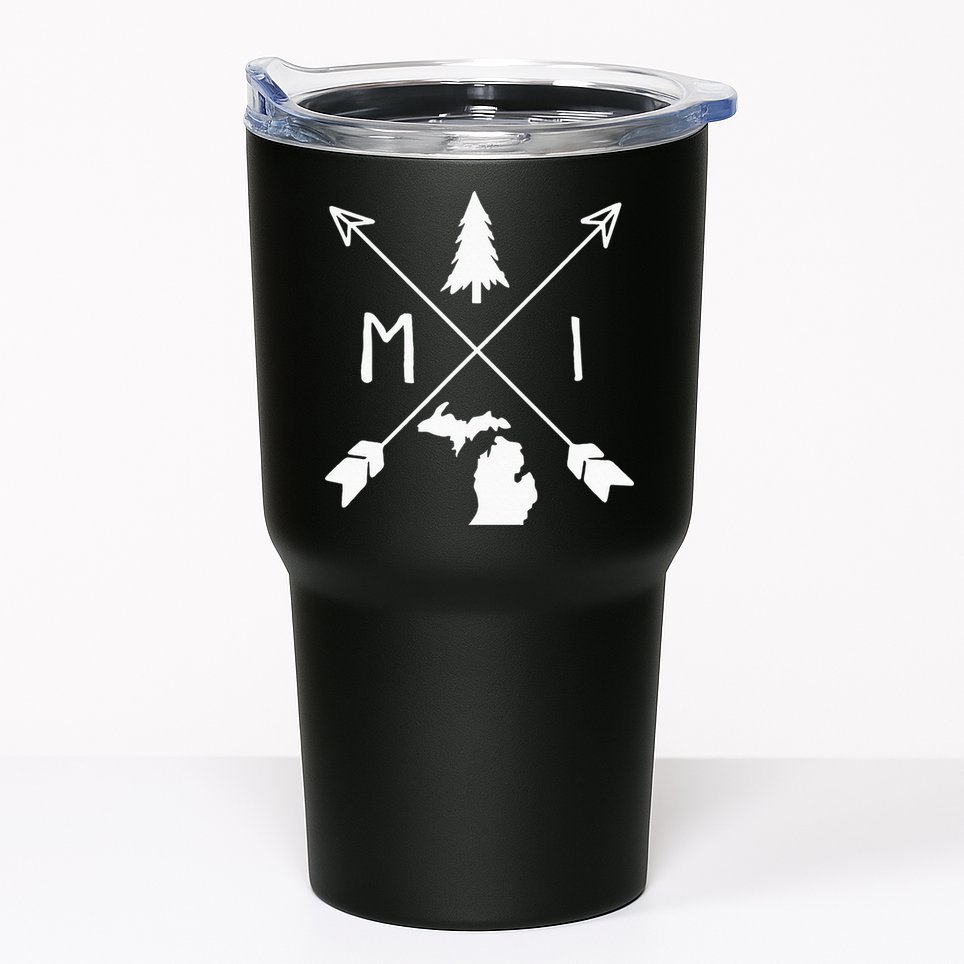 Michigan Up North Home State Midwest Vintage Retro Tumbler