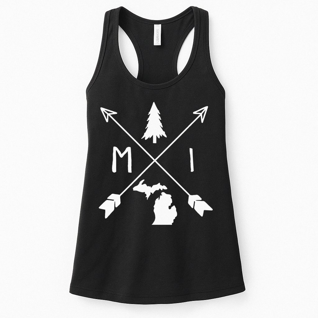 Michigan Up North Home State Midwest Vintage Retro Womens Tank Top