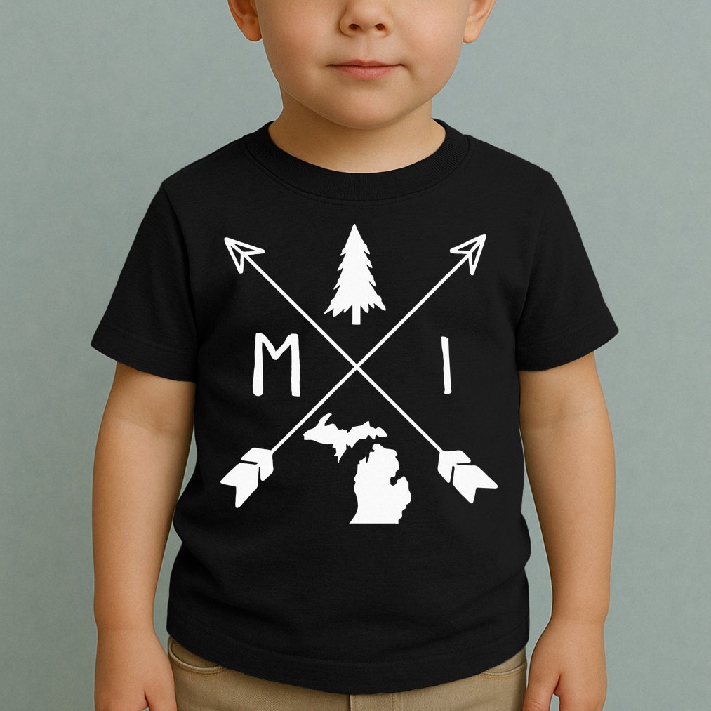 Michigan Up North Home State Midwest Vintage Retro Toddler T-Shirt