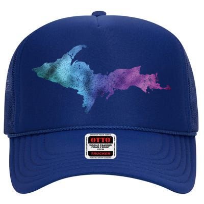 Michigan Up North Upper Peninsula Gift High Crown Mesh Back Trucker Hat