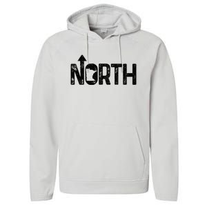 Minnesota Up North State Map Pride Gift Performance Fleece Hoodie