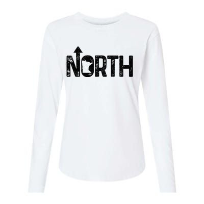 Minnesota Up North State Map Pride Gift Womens Cotton Relaxed Long Sleeve T-Shirt