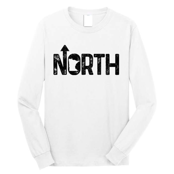 Minnesota Up North State Map Pride Gift Long Sleeve Shirt