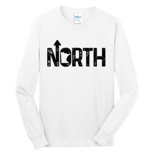 Minnesota Up North State Map Pride Gift Tall Long Sleeve T-Shirt