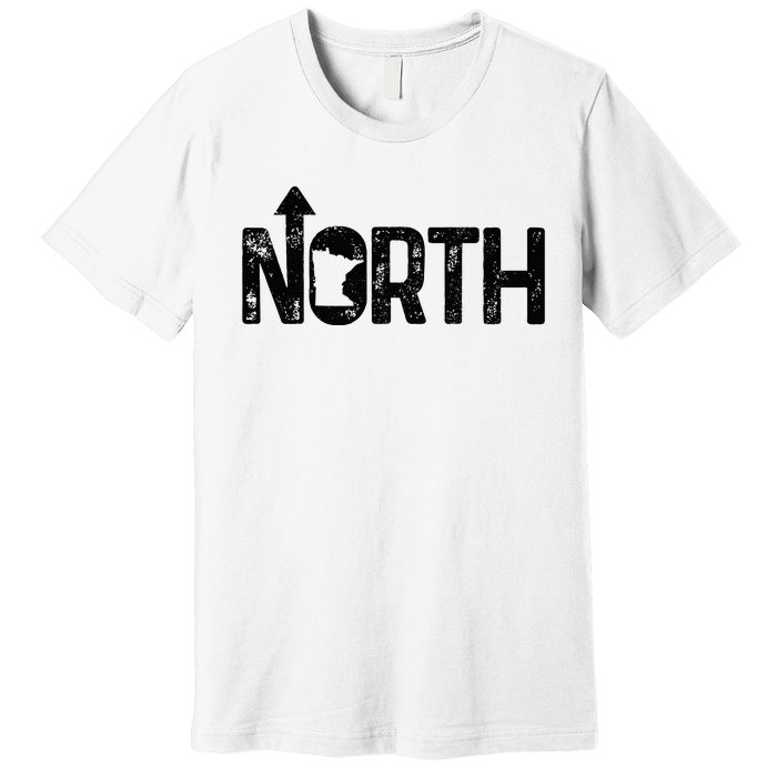 Minnesota Up North State Map Pride Gift Premium T-Shirt