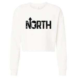 Minnesota Up North State Map Pride Gift Cropped Pullover Crew